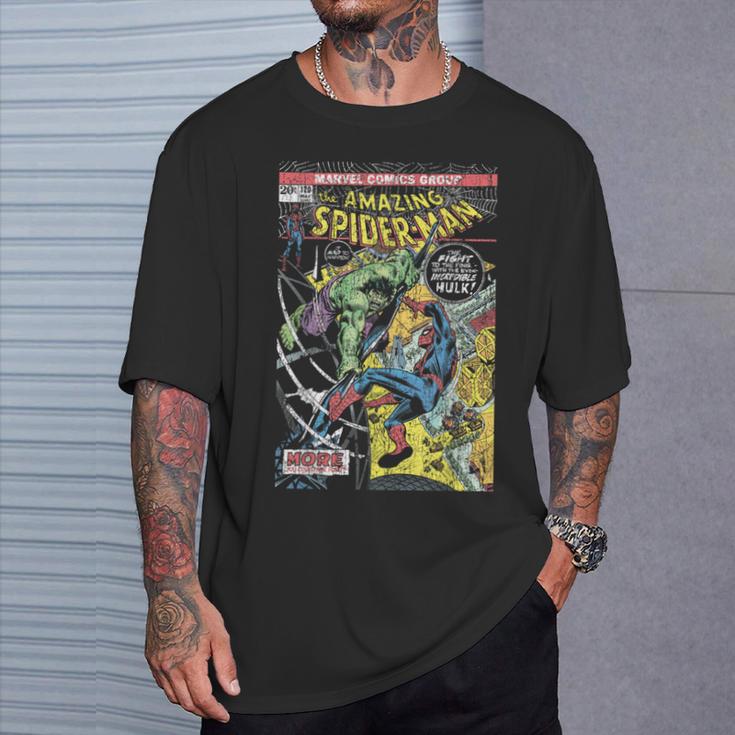 Marvel Comics Spider-Man And Hulk Retro Comic Book Cover T-Shirt Gifts for Him
