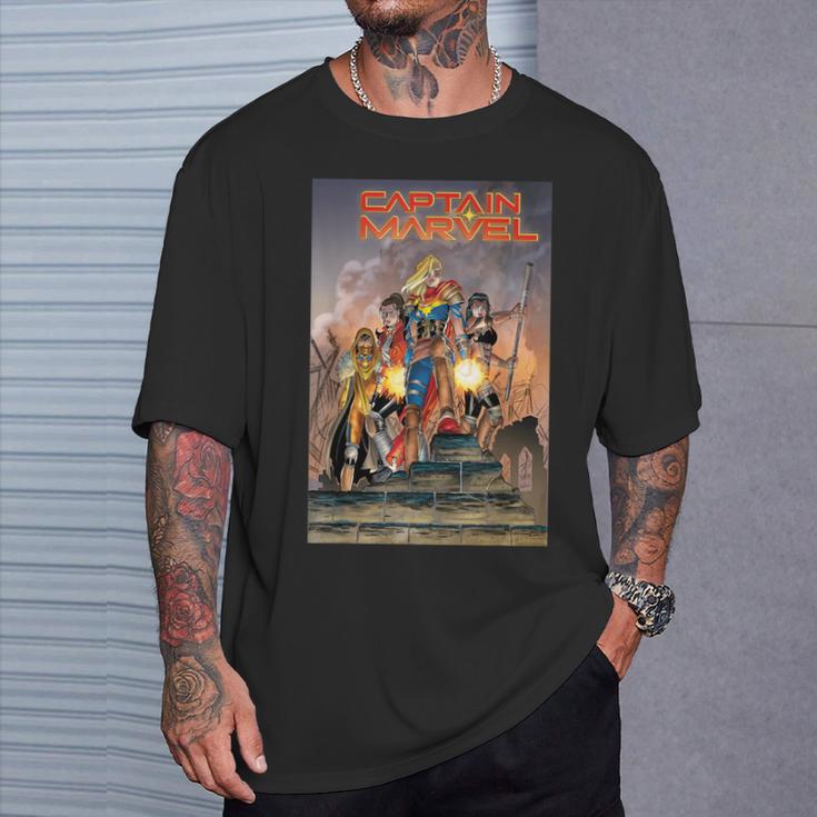 Marvel Comixology Captain Marvel Revolution Comic Book Cover T-Shirt Gifts for Him