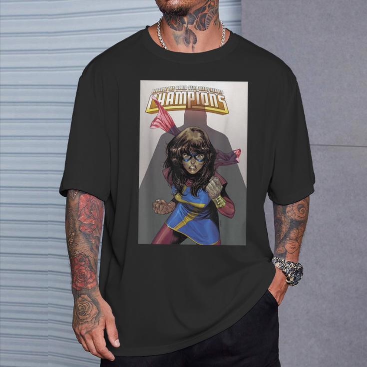 Marvel Comixology Champions Ms Marvel Comic Book Cover T-Shirt Gifts for Him