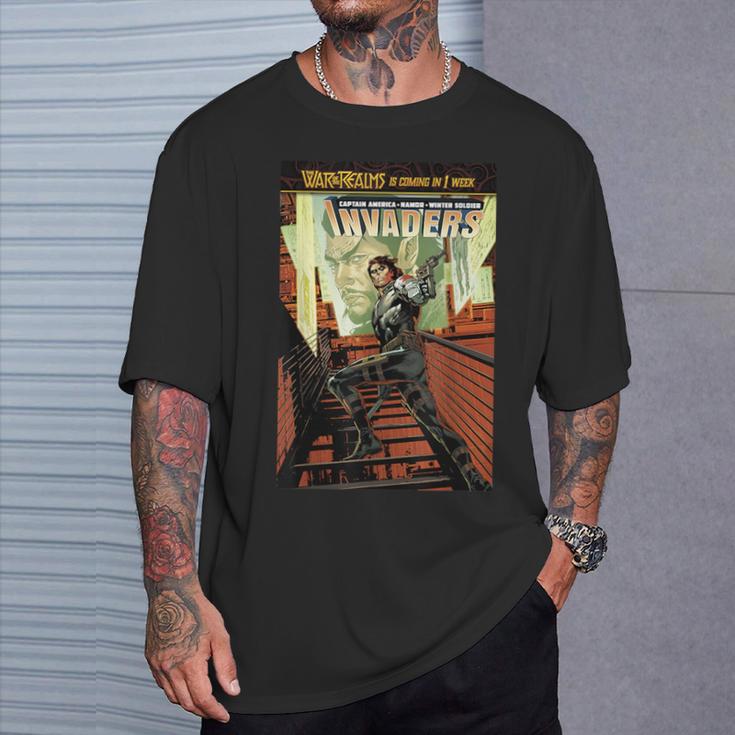 Marvel Comixology Invaders War Ghost Comic Book Cover T-Shirt Gifts for Him