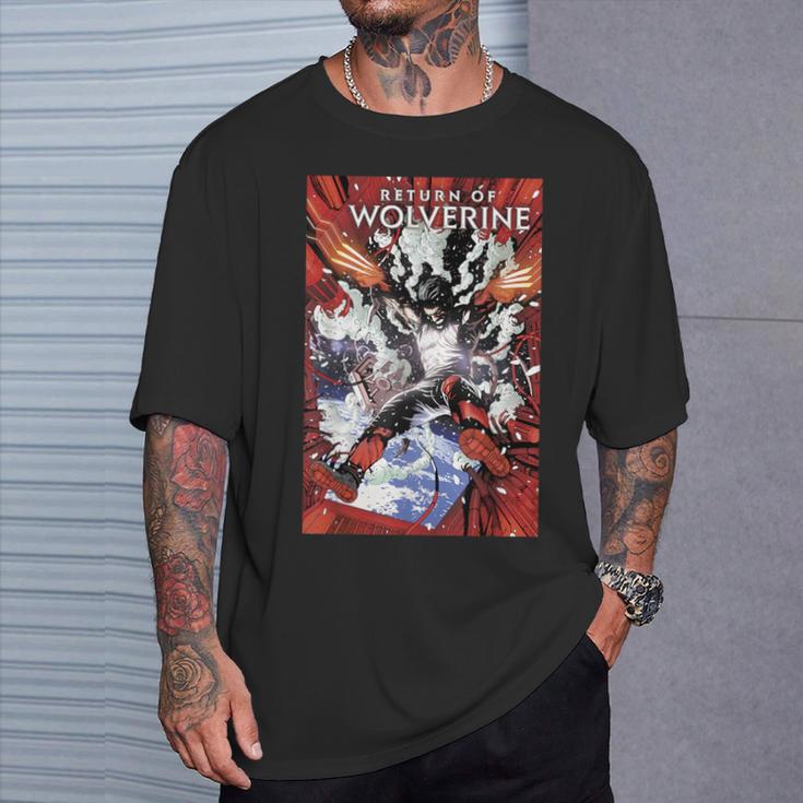 Marvel Comixology Return Of Wolverine Comic Book Cover T-Shirt Gifts for Him