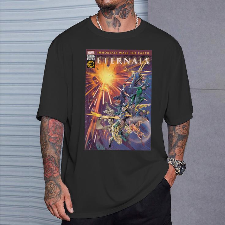Marvel Eternals Comic Book Cover Immortals Walk The Earth T-Shirt Gifts for Him