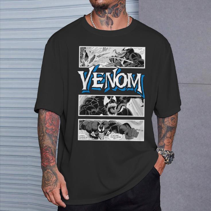 Marvel Venom Comic Book Illustrations Panel Graphic T-Shirt T-Shirt Gifts for Him