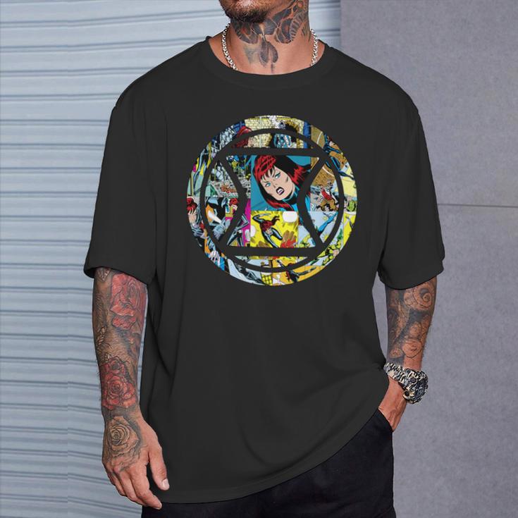 Marvel Widow Retro Comic Book Filled Spy Icon T-Shirt Gifts for Him