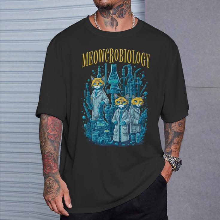 Meowcrobiology 猫 ニャー微生物学 科学 細菌学 Tシャツ 彼への贈り物