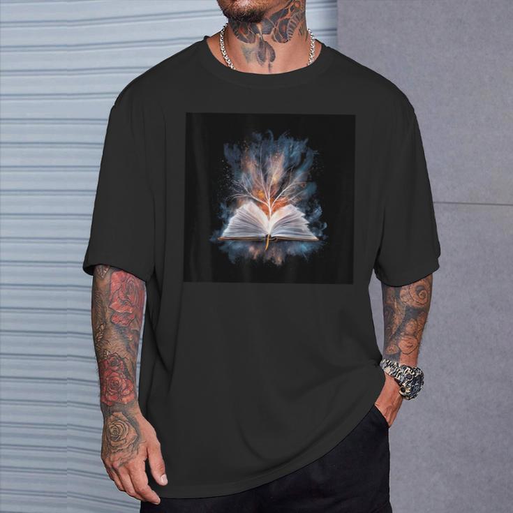 Motif With Magical Magic Book T-Shirt Gifts for Him