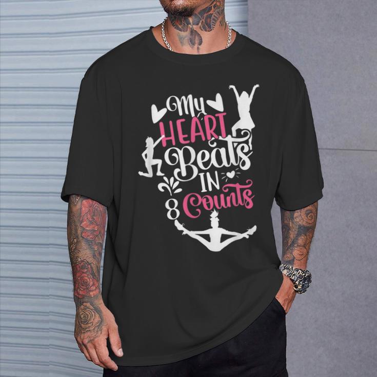 My Heart Beats 8カウント チアリーダー ダンサー チアリーディング Tシャツ 彼への贈り物