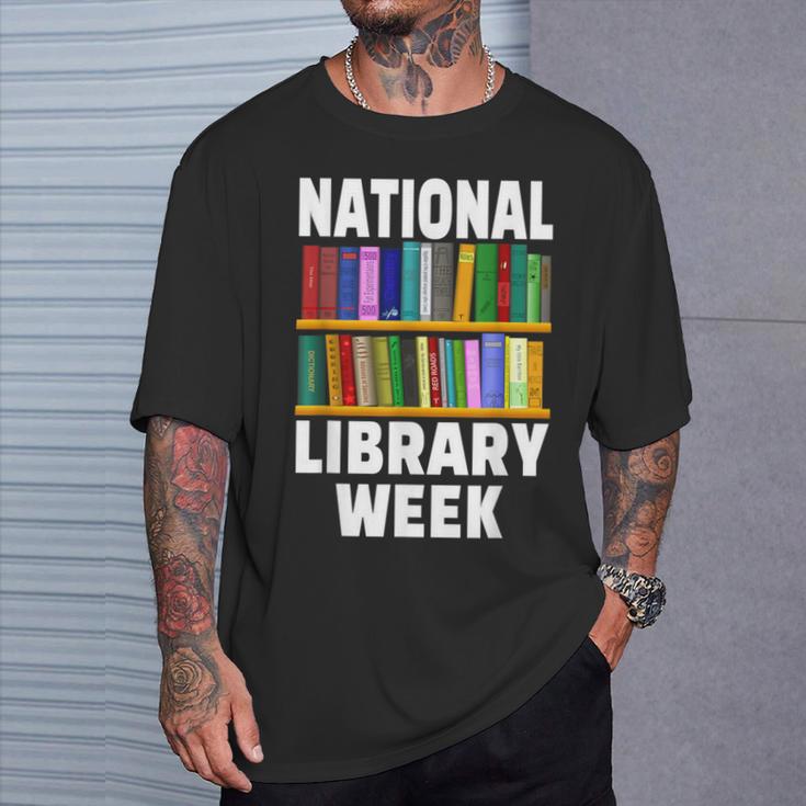National Library Week 2021 Book Lover Reader Librarian T-Shirt Gifts for Him