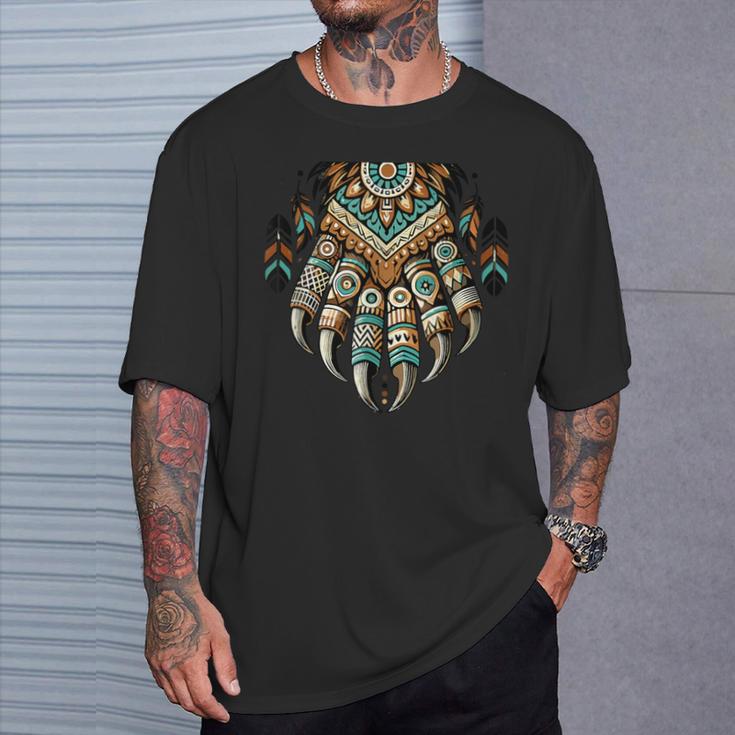 Native Heritage Month 誇り高きネイティブアメリカンのクマの爪 Tシャツ 彼への贈り物