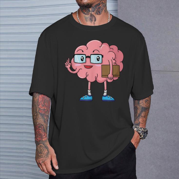 Nerd Brain With Book And Glasses T-Shirt Gifts for Him Nerd Brain With Book And Glasses T-Shirt Gifts for Him