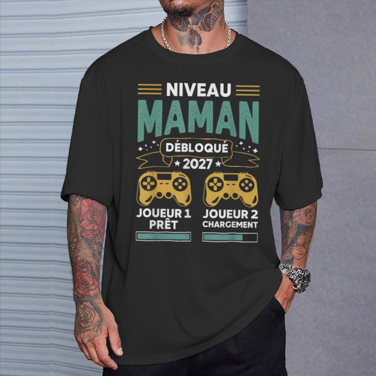 Niveau Maman Débloqué 2027 Annonce Grossesse Maman Geek T-Shirt Cadeaux pour lui