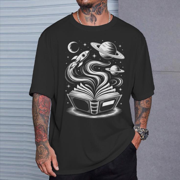 Novedad Universo Libros Galaxy Aventura Dibujo Es In Mangas Camiseta unisex Regalos para él