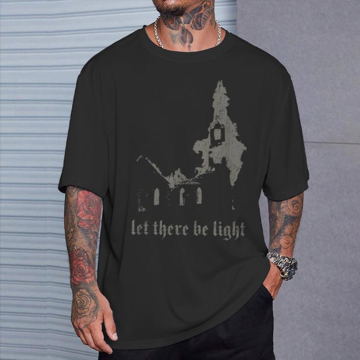 Okkult Gothicatan Brennende Kirche Antichrist Baphomet T-Shirt Geschenke für Ihn