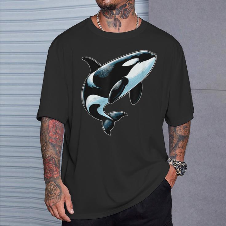 Orca シャツ オーシャン シャチ 恋人 男性 男の子 女の子 キッズ シャチ Tシャツ 彼への贈り物