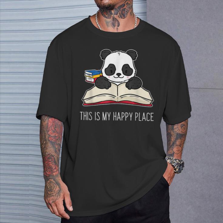 Panda Bear Books Reading Library Saying T-Shirt Gifts for Him Panda Bear Books Reading Library Saying T-Shirt Gifts for Him