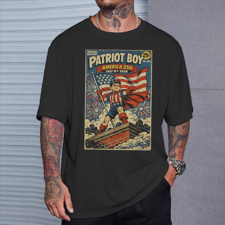 Patriot Boy America 250 July 4th 2026 Comic Book Style Shirt T-Shirt Gifts for Him