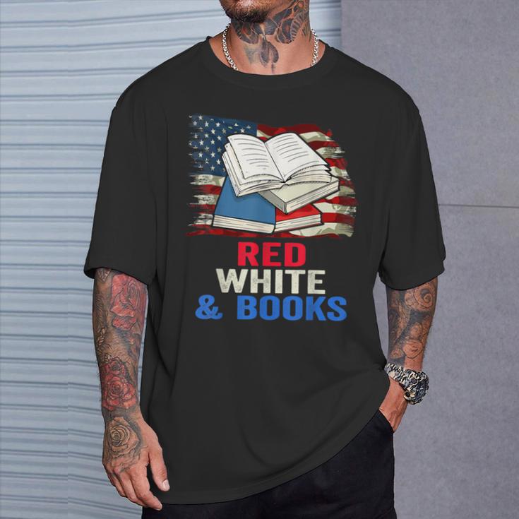 Patriotic Book Reader 4th Of July Bookworm American Flag For Women Kids Men T-Shirt Gifts for Him