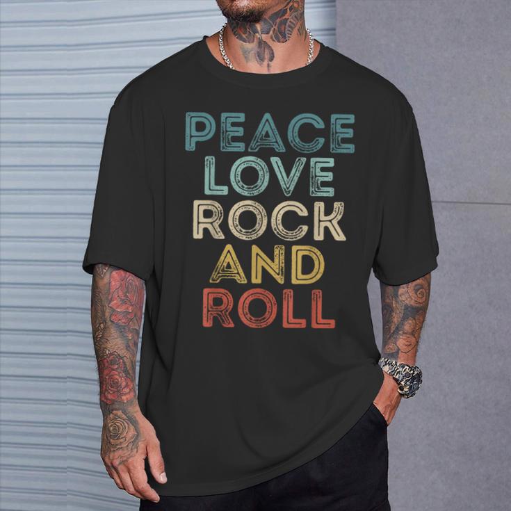 Peace Love Rock And Roll ピース・ラブ・ロックンロールtシャツ ロックンロール・ミュージック Tシャツ 彼への贈り物