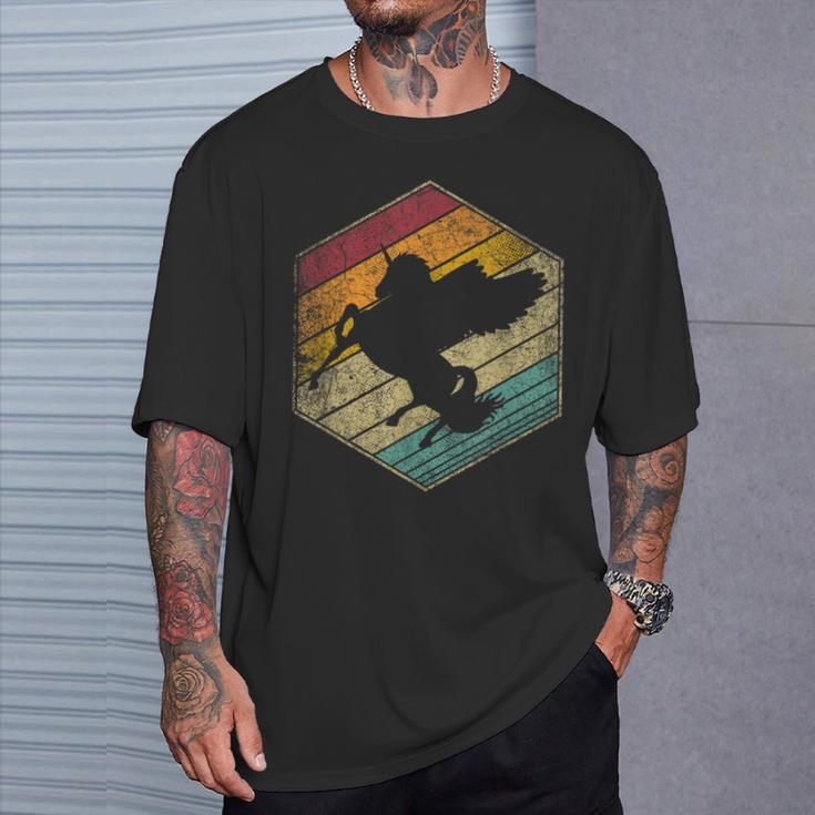 Pegasus Horse Unicorn Books Magic Reading Retro Fantasy T-Shirt Gifts for Him
