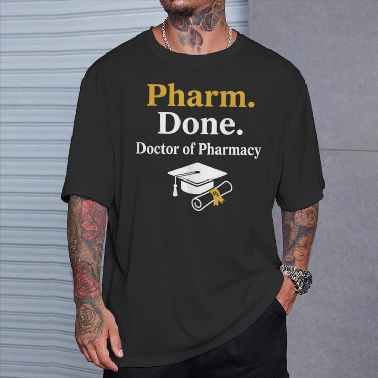 Pharm Done ドクターオブファーマシー 卒業式 Tシャツ 彼への贈り物