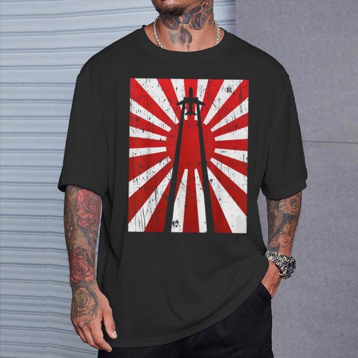 Pilot Plane Airport Air Traffic Controller Risingun Flag Tシャツ 彼への贈り物