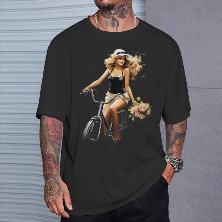 Pinup Girl 自転車 乗馬 サイクリスト ヴィンテージ Tシャツ 彼への贈り物