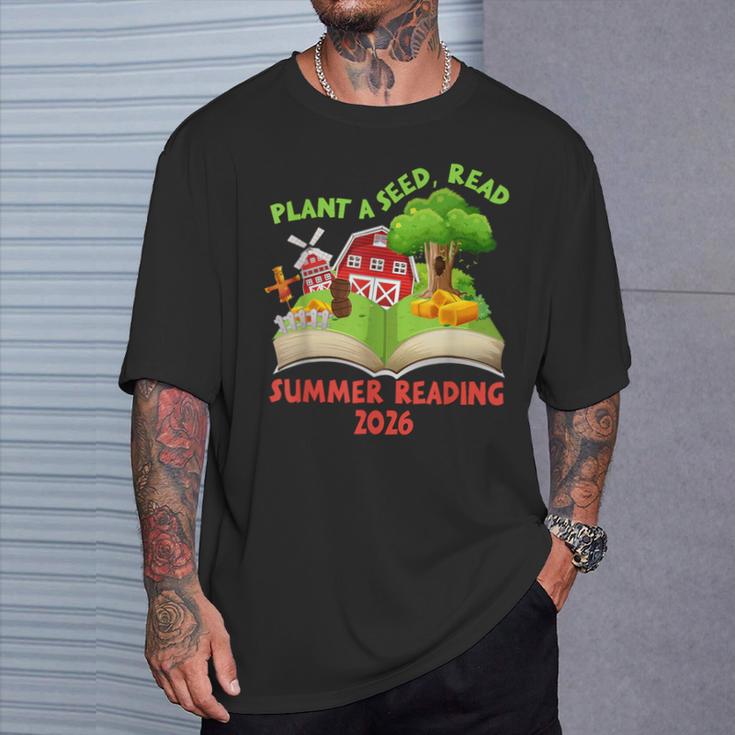 Plant A Seed Read Summer Reading 2026 Kids Library Book Farm T-Shirt Gifts for Him
