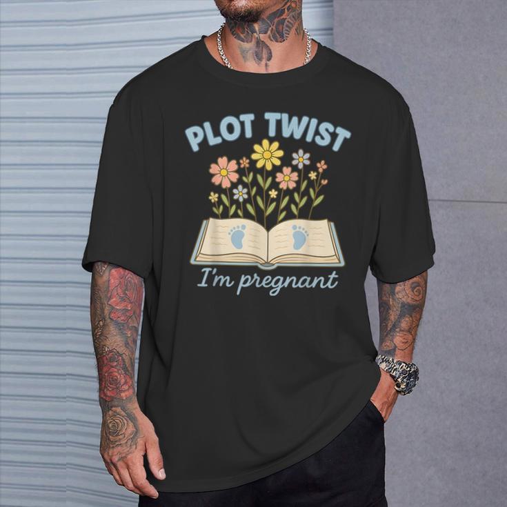 Plot Twist I'm Pregnant Literary Pregnancy Announcement Book T-Shirt Gifts for Him Plot Twist I'm Pregnant Literary Pregnancy Announcement Book T-Shirt Gifts for Him