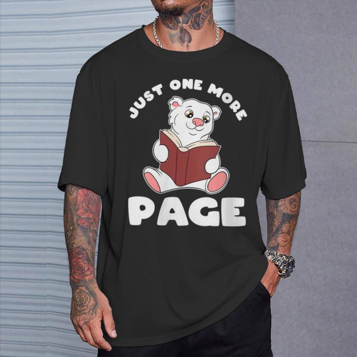 Polar Bear And Books Just One More Page T-Shirt Gifts for Him