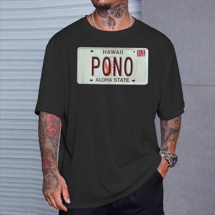 Pono ヴィンテージ ハワイ ナンバープレート Tシャツ 彼への贈り物