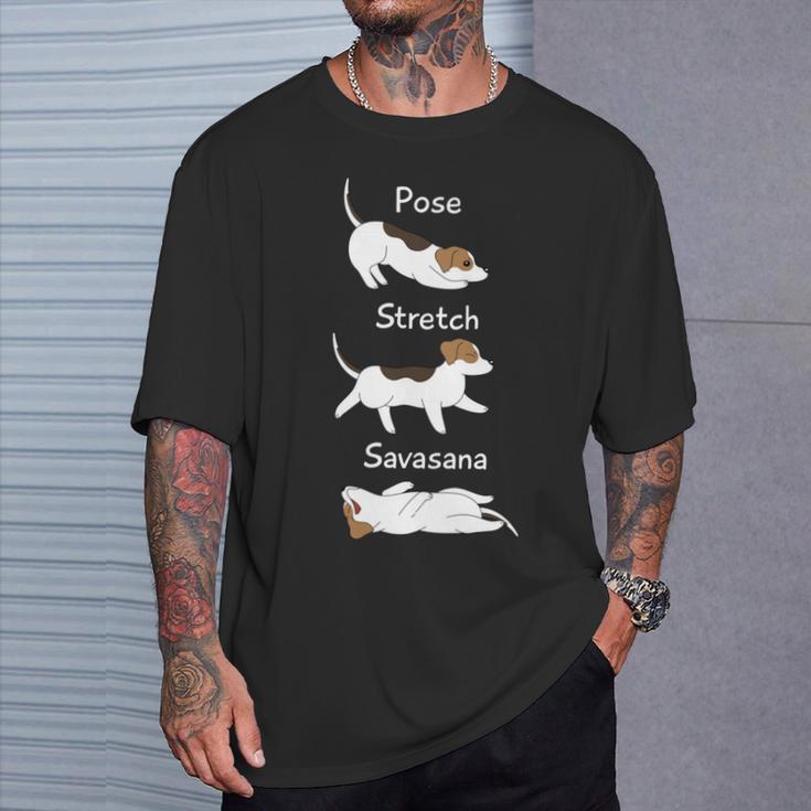 Posetretchavasanaジャック・ラッセル・テリア犬 長袖tシャツ Tシャツ 彼への贈り物