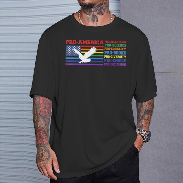 Pro America Pro Acceptance Pro Science Pro Equality Pro Book T-Shirt Gifts for Him