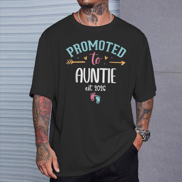 Promoted To Auntie 2026 First Time Aunt Est 2026 Aunty To Be Tシャツ 彼への贈り物
