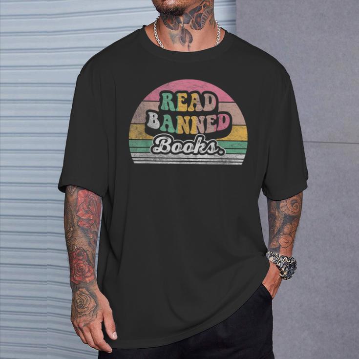 Read Banned Books Retro Style Graphic T-Shirt Gifts for Him Read Banned Books Retro Style Graphic T-Shirt Gifts for Him