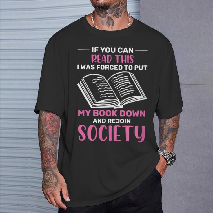 If You Can Read This Book Lovers Novel Reading T-Shirt Gifts for Him