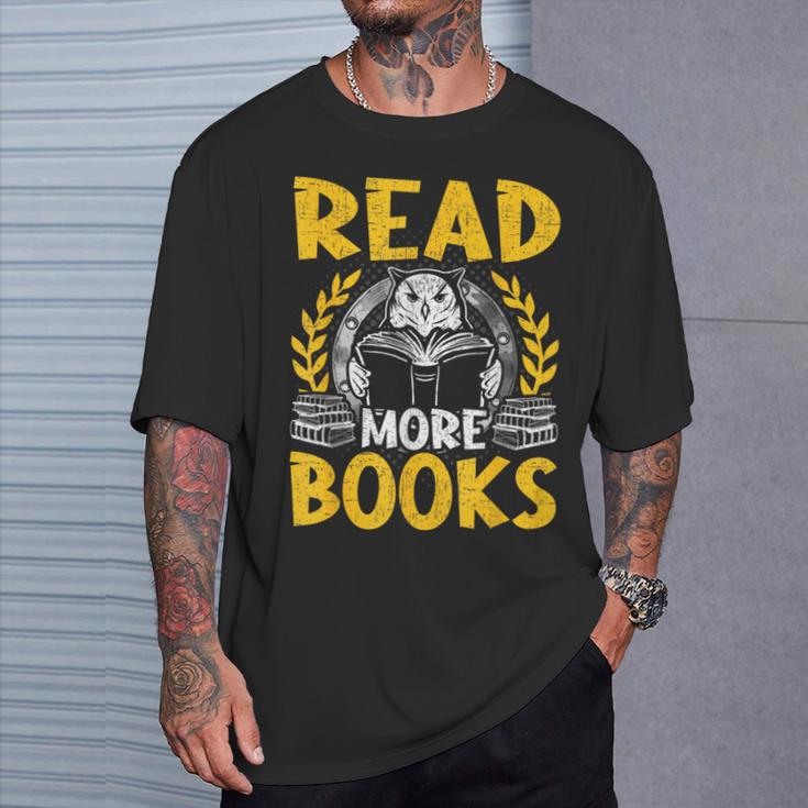 Read More Books Book Lovers Reading T-Shirt Gifts for Him