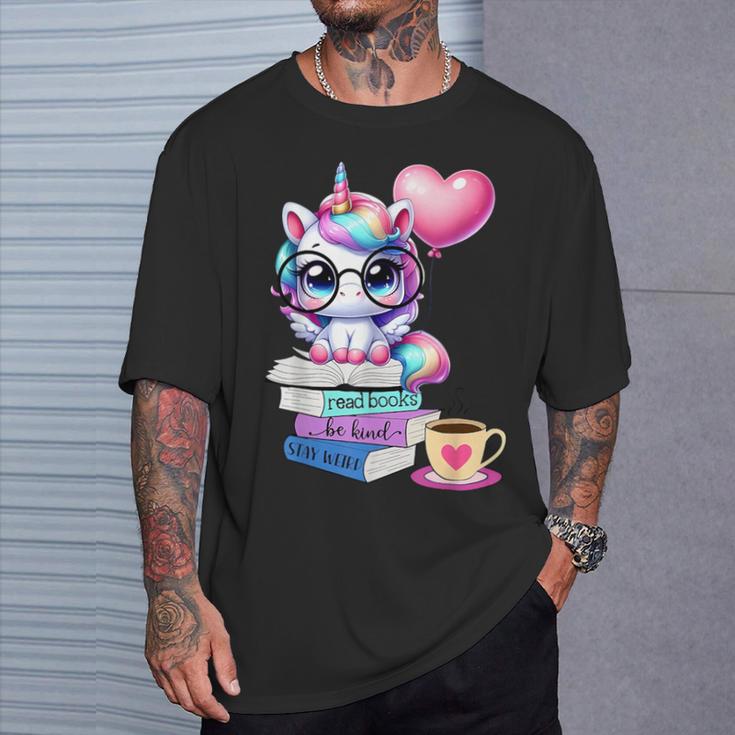 Read Books Be Kind Stay Weird Cute Unicorn Reading Librarian T-Shirt Gifts for Him Read Books Be Kind Stay Weird Cute Unicorn Reading Librarian T-Shirt Gifts for Him