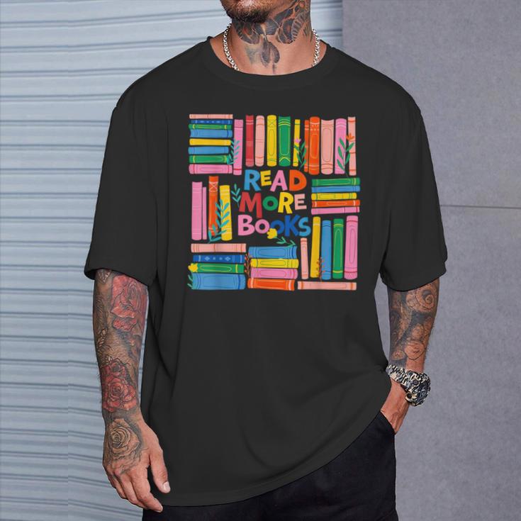 Read More Books Library Reading Literature Book Lover Nerd T-Shirt Gifts for Him
