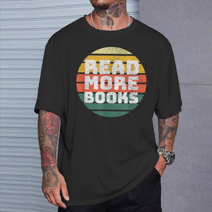 Read More Books Retro Vintage Book Lover T-Shirt Gifts for Him