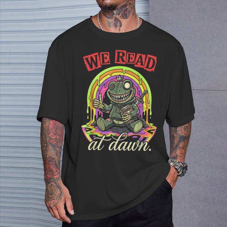 We Read At Dawn Frog Grimoire Book T-Shirt Gifts for Him