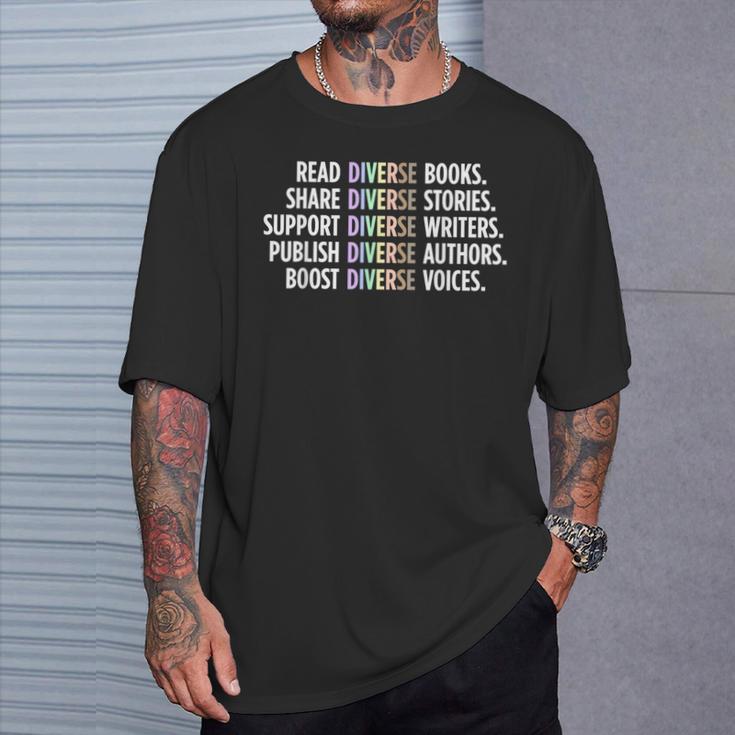 Read Diverse Books Bookish Publishing Diversity Writing T-Shirt Gifts for Him