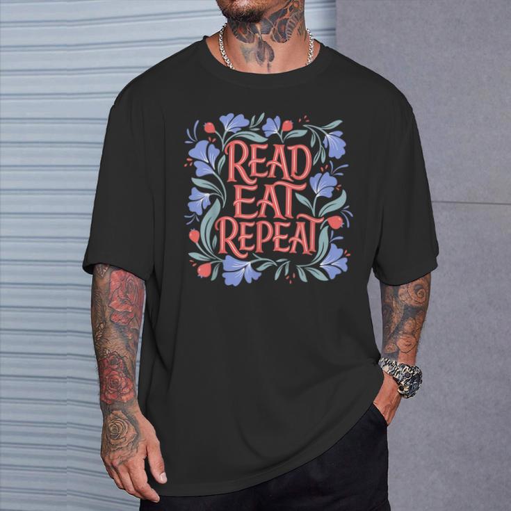 Read Eat Repeat Book Club Readers Book Lovers T-Shirt Gifts for Him