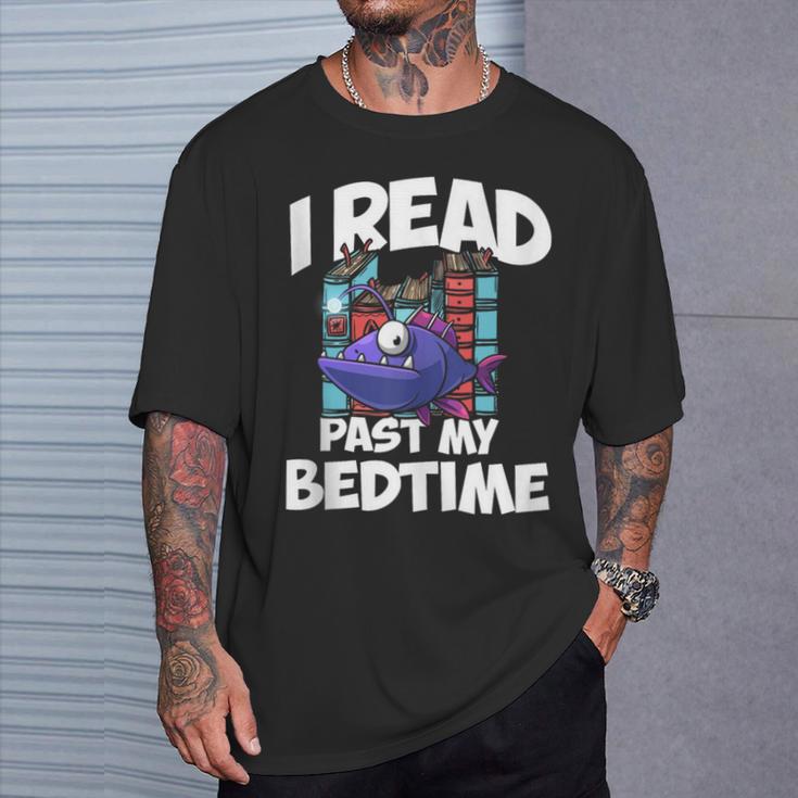 I Read Past My Bedtime Book Bookworm T-Shirt Gifts for Him