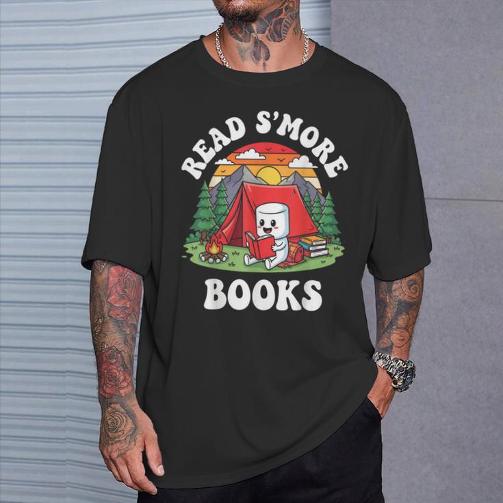 Read S'More Books Camping Marshmallow Outdoor Reading T-Shirt Gifts for Him