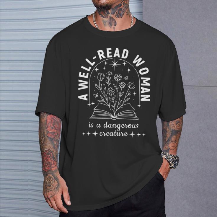 A Well Read Woman Book Lover Literary Quote T-Shirt Gifts for Him