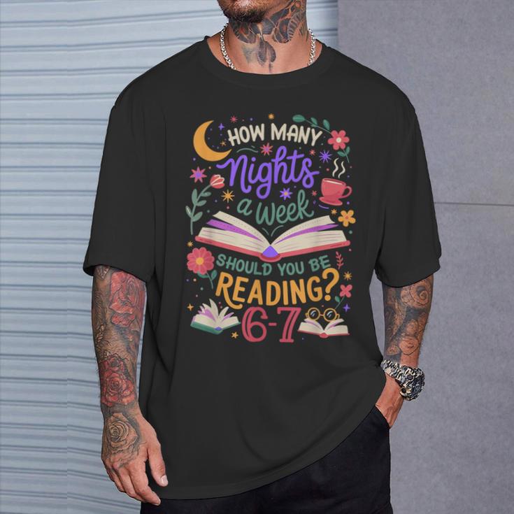 Reading 6 7 Meme Six Seven Cozy Book Lover Teacher T-Shirt Gifts for Him
