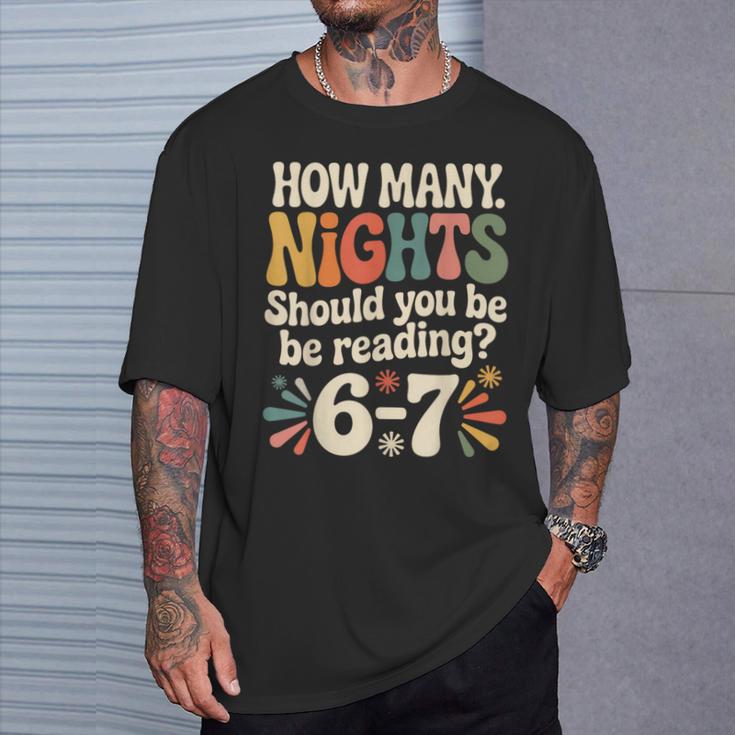 Reading 6 7 Six Seven Meme English Teacher Book Lover T-Shirt Gifts for Him