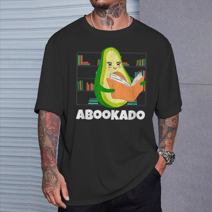 Reading Avocado Book School Librarian Abookado T-Shirt Gifts for Him