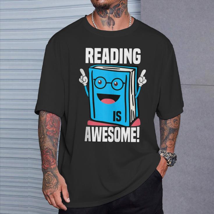 Reading Is Awesome Book Nerd Librarian T-Shirt Gifts for Him