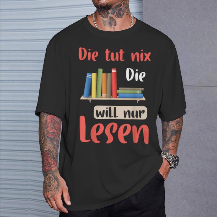 Reading Book Library Literature T-Shirt T-Shirt Gifts for Him